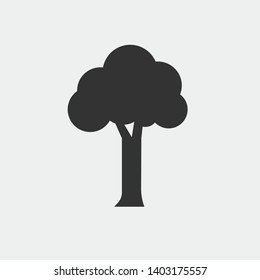 Tree vector icon solid grey