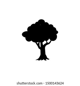 Tree vector icon. The symbol of the flat tree icon is isolated on a white background