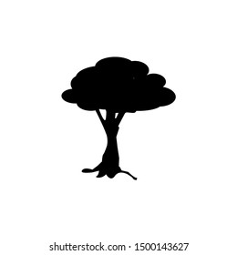 Tree vector icon. The symbol of the flat tree icon is isolated on a white background