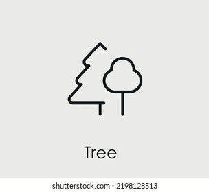 Tree vector icon. Symbol in Line Art Style for Design, Presentation, Website or Mobile Apps Elements, Logo. Tree symbol illustration. Pixel vector graphics - Vector