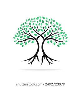 Tree vector icon. Tree symbol. Tree with root. Vector tree