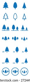 Tree vector icons set