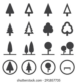 tree vector icons set