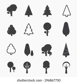 tree vector icons set
