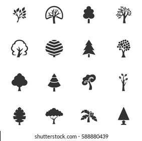 Tree vector icons for user interface design