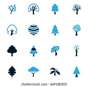 Tree vector icons for user interface design