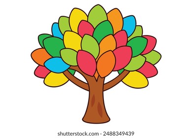 A Tree Vector Illustration: Cartoon, Clipart, and Line Art Design