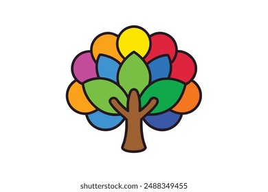 A Tree Vector Illustration: Cartoon, Clipart, and Line Art Design
