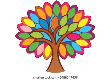 A Tree Vector Illustration: Cartoon, Clipart, and Line Art Design