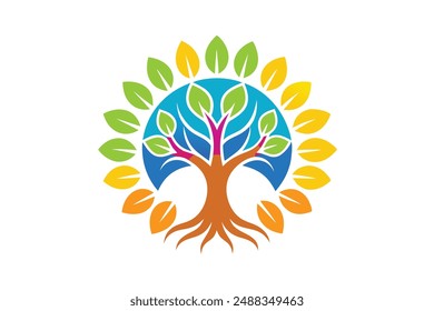A Tree Vector Illustration: Cartoon, Clipart, and Line Art Design