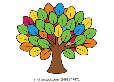 A Tree Vector Illustration: Cartoon, Clipart, and Line Art Design