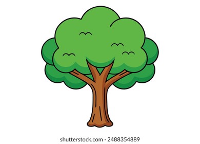 A Tree Vector Illustration: Cartoon, Clipart, and Line Art Designs for Digital Products