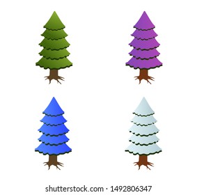 tree vector illustration collection any color