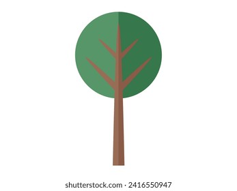Tree vector illustration. Environmental conservation efforts focus on preserving natural habitat trees and other flora The concept tree serves as symbol resilience, wisdom, and longevity Seasonal