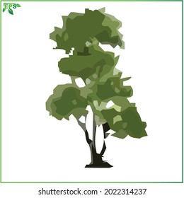tree vector illustration with flat design concept