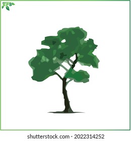 tree vector illustration with flat design concept