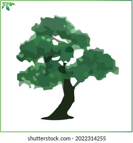 tree vector illustration with flat design concept