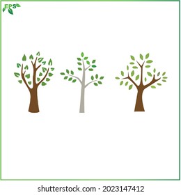 tree vector illustration with flat design concept