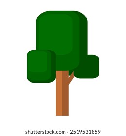 árbol. Ilustración vectorial. estilo plano. árbol frondoso verde. tema de la naturaleza. tema del árbol