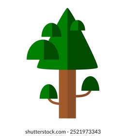 árbol. Ilustración vectorial. estilo plano. árbol frondoso verde. tema de la naturaleza. tema del árbol