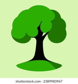 Tree vector illustration in green colors 