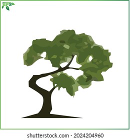 ilustración de vector de árbol, concepto de diseño plano de árbol verde