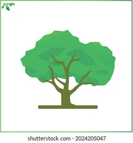 Baum-Vektorgrafik, Grünbaum-Flachdesign-Konzept