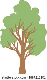 Tree vector . Illustration of a green tree. Image of a tree with foliage vector. Tree trunk vector. Nature. Ecology