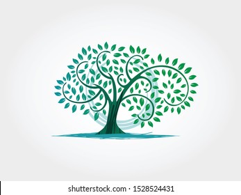 Tree Vector Illustration Icon ideal for psychotherapists, park or garden.