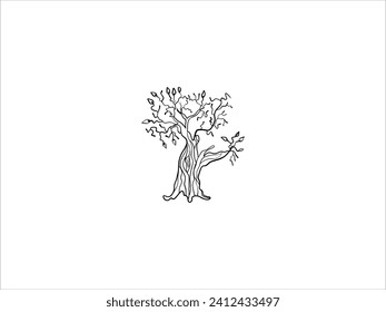 ilustración vectorial de árbol, árbol natural