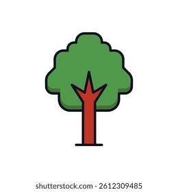 Tree Vector Illustration for Nature and Environmental Designs. A green plant graphic vector perfect for eco-friendly branding or education