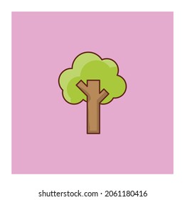 Baum-Vektorgrafik auf transparentem Hintergrund. Hochwertige Symbole.Vektorlinienflaches Farbsymbol für Konzept und Grafikdesign.