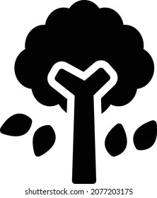 ilustración del vector de árbol en un fondo transparente. Símbolos de calidad premium. Icono vector glifos para concepto y diseño gráfico.