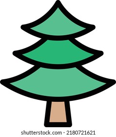 Ilustración del vector de árbol en un fondo transparente.Símbolos de calidad premium.Icono del vector de trazo para el concepto y el diseño gráfico.