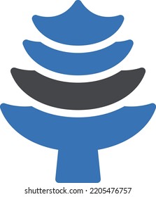 ilustración del vector de árbol en un fondo transparente. Símbolos de calidad superior. Iconos vectoriales de glifos para diseño de conceptos y gráficos.