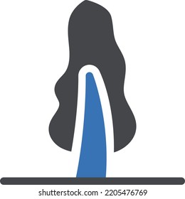 ilustración del vector de árbol en un fondo transparente. Símbolos de calidad superior. Iconos vectoriales de glifos para diseño de conceptos y gráficos.