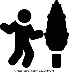 ilustración del vector de árbol en un fondo transparente. Símbolos de calidad superior. Iconos vectoriales de glifos para diseño de conceptos y gráficos.