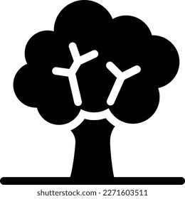 ilustración del vector de árbol en un fondo transparente. Símbolos de calidad superior. Iconos vectoriales de glifos para diseño de conceptos y gráficos.