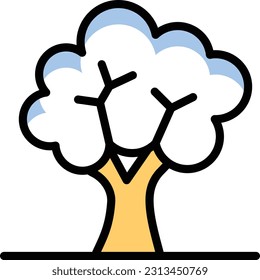Baum-Vektorgrafik auf transparentem Hintergrund. Hochwertige Symbole. Zeilenfarbige Vektorsymbole für Konzept und Grafikdesign.
