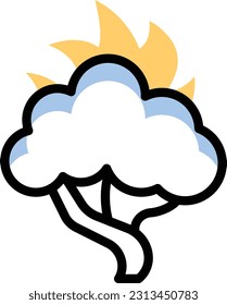 Baum-Vektorgrafik auf transparentem Hintergrund. Hochwertige Symbole. Zeilenfarbige Vektorsymbole für Konzept und Grafikdesign.
