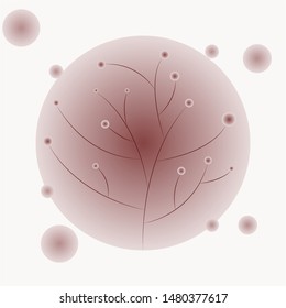 Tree vector illustration, postcard, icon, logo.
