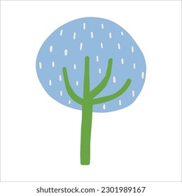 Tree vector illustration in scandinavian style.
