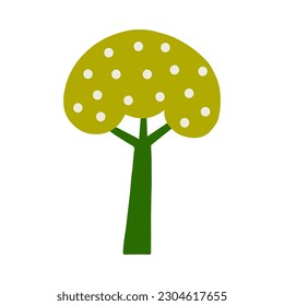 Tree vector illustration in scandinavian style.