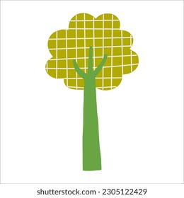 Tree vector illustration in scandinavian style.
