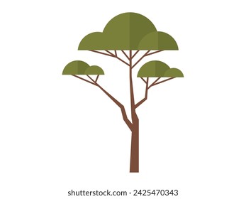 Tree vector illustration. Trees are guardians environment, preserving ecosystems and promoting biodiversity Natures intricate design is reflected in unique shapes and patterns leaves Environmental