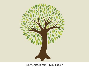 tree vector illustration. Wood, nature.