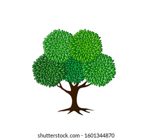 tree vector illustrations, roots, decorative tree VECTOR isolated