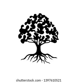 tree vector illustrations, roots, mangrove tree VECTOR isolated