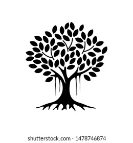 tree vector illustrations, roots, mangrove tree VECTOR isolated