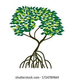 tree vector illustrations, roots, mangrove tree logo eps 10